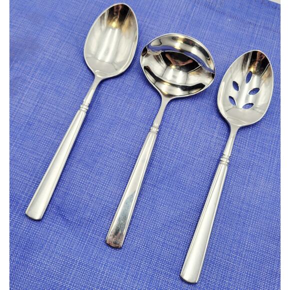 Oneida Easton Cube Set of 3 Hostess Serving Set Vintage CUBE mark - Picture 3 of 7